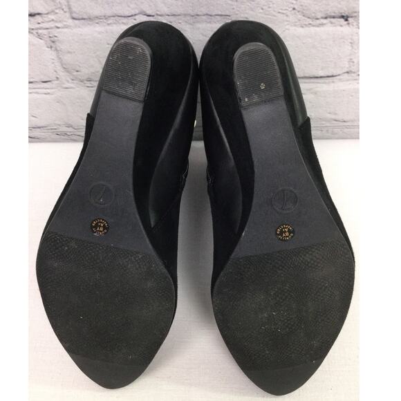 Liz Claiborne Vegan Leather Memory Foam Wedge Gold Tone Buckle Ankle Bootie 7M - Picture 8 of 13